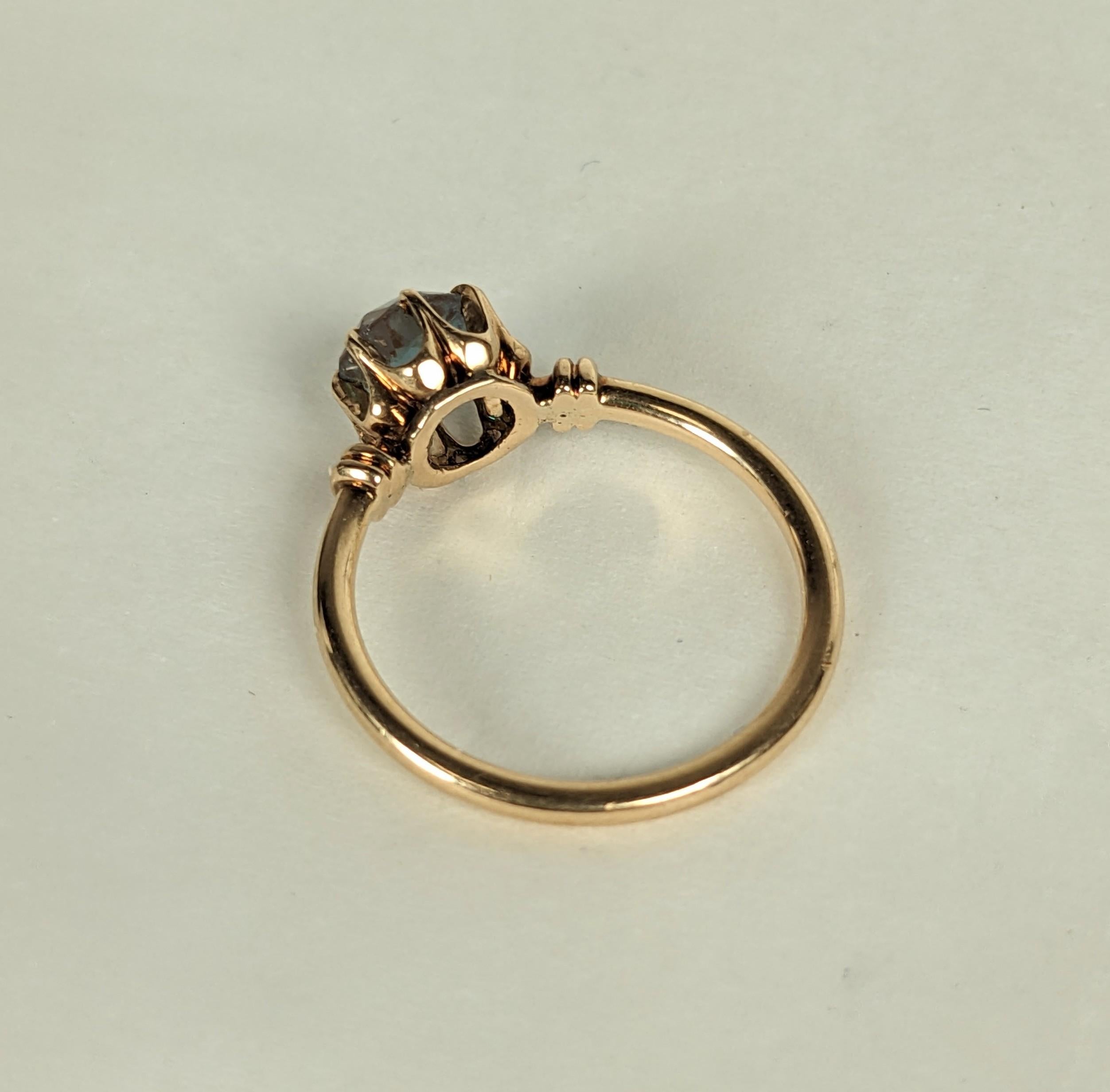 Victorian Gold Saphiret Solitaire Ring en venta 1
