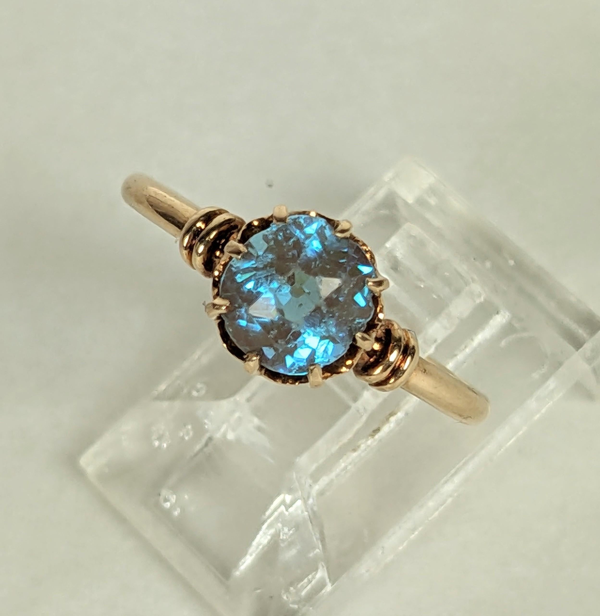 Victorian Gold Saphiret Solitaire Ring en venta 2