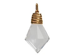 Victorian Gold Serpent Wrapped Rock Crystal Pendant