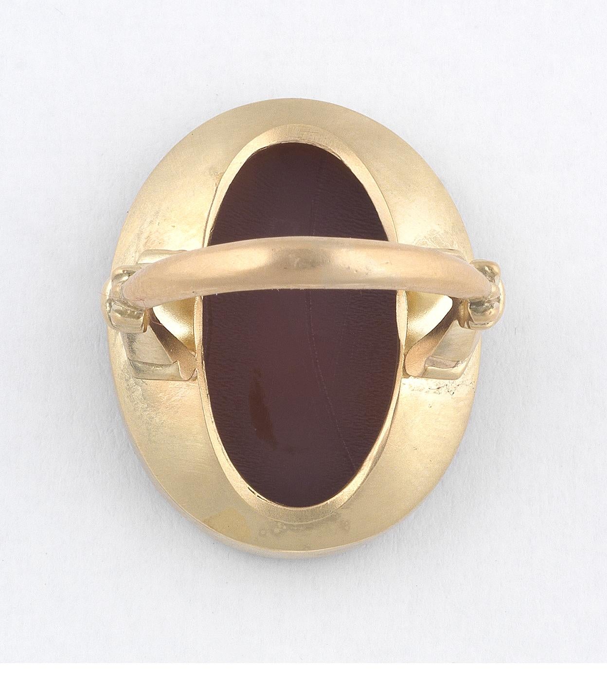 Women's or Men's Victorian Gold Shell Cameo Ring, circa 1870