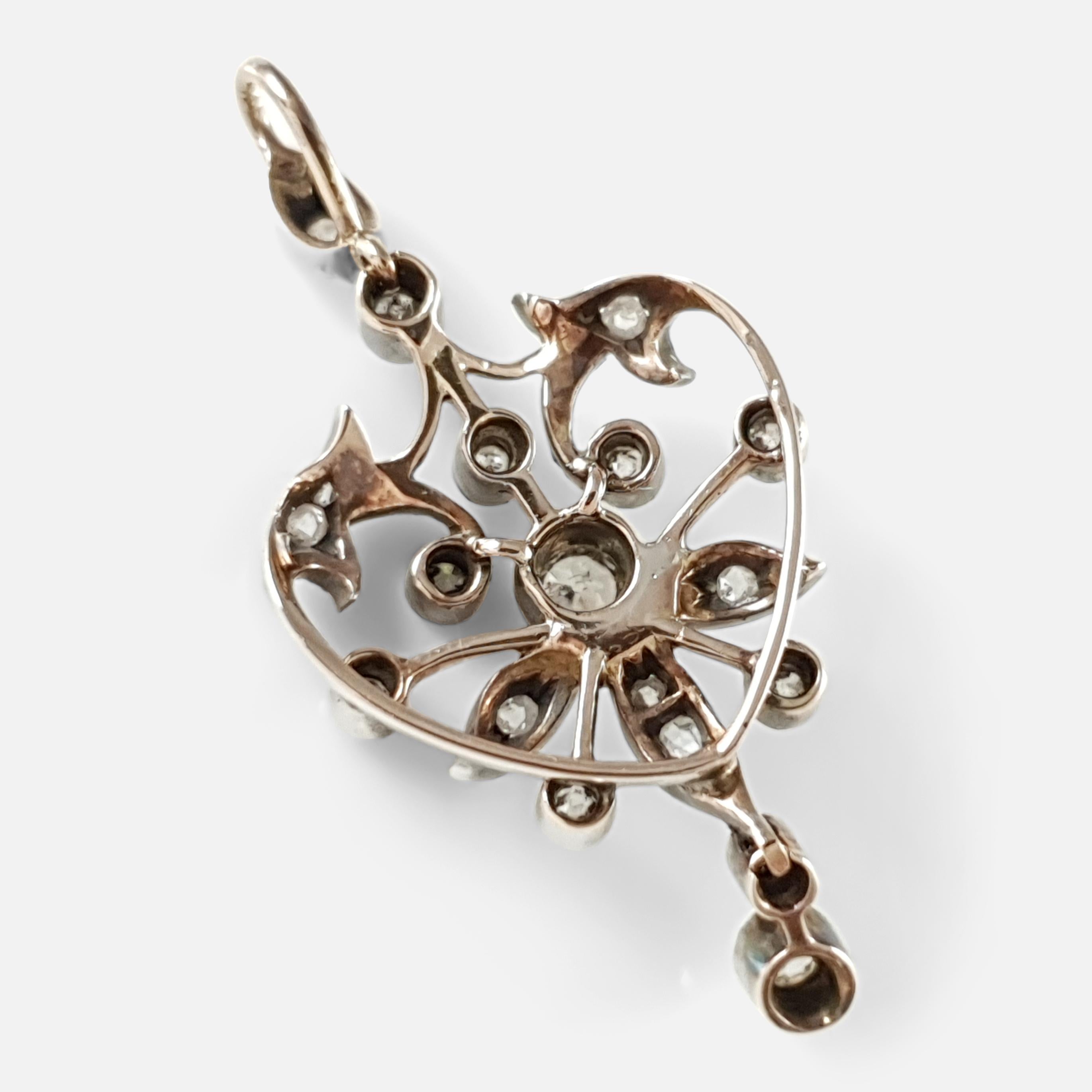 Victorian Diamond Drop Pendant, circa 1895-1900 In Good Condition In Glasgow, GB