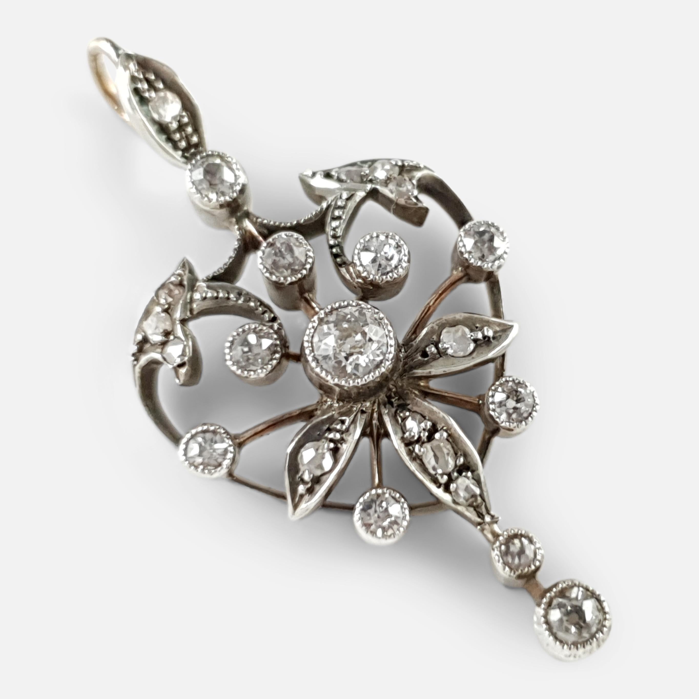 Women's Victorian Diamond Drop Pendant, circa 1895-1900