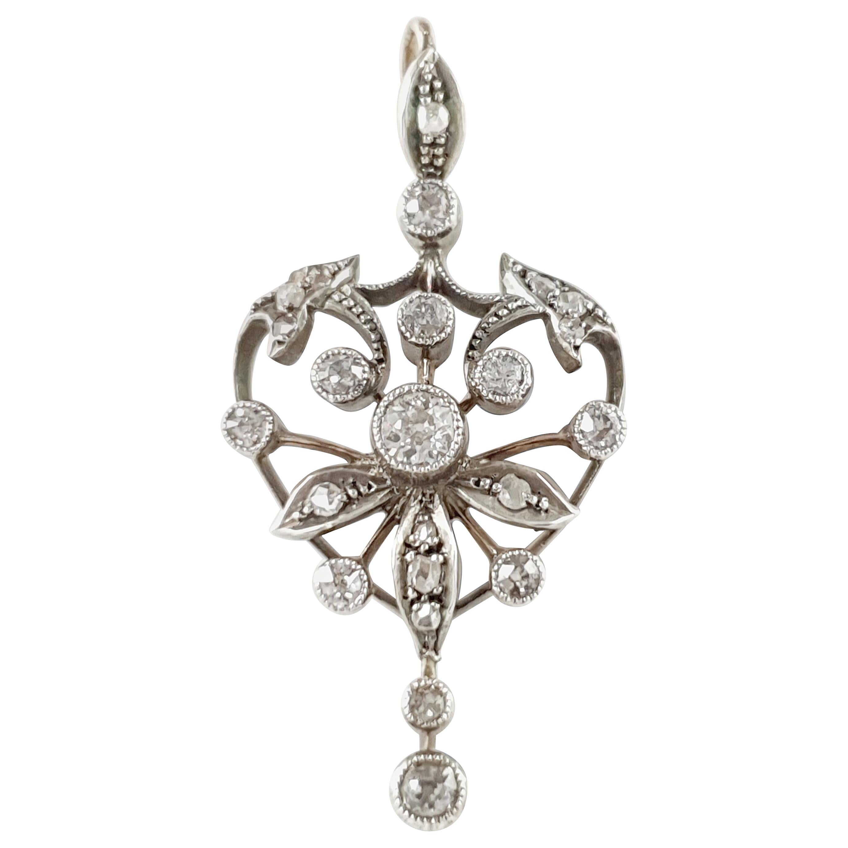 Victorian Diamond Drop Pendant, circa 1895-1900