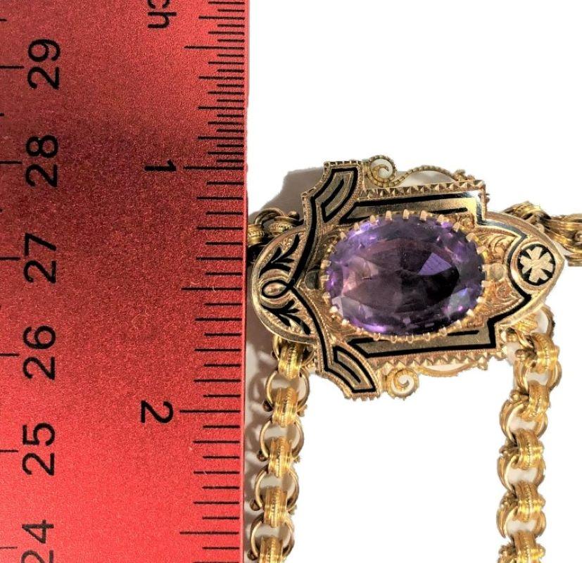 Victorian Gold Slide Necklace with Amethyst Slide from 1876 3