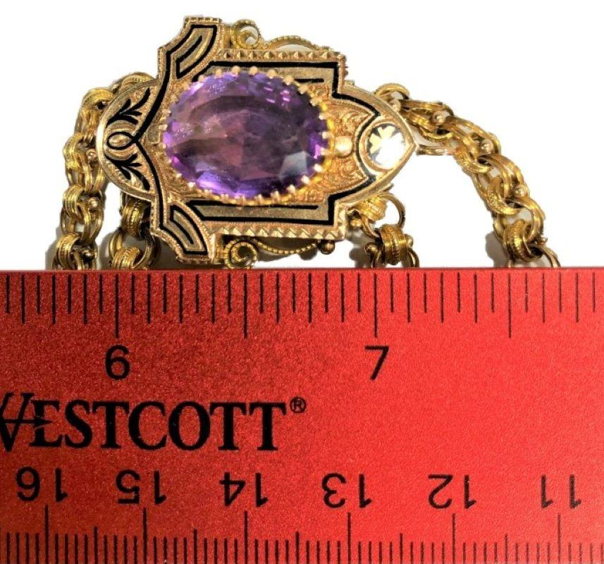 Victorian Gold Slide Necklace with Amethyst Slide from 1876 2