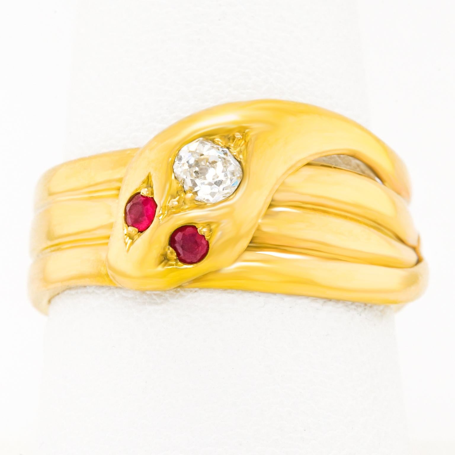 Victorian Gold Snake Ring For Sale 2