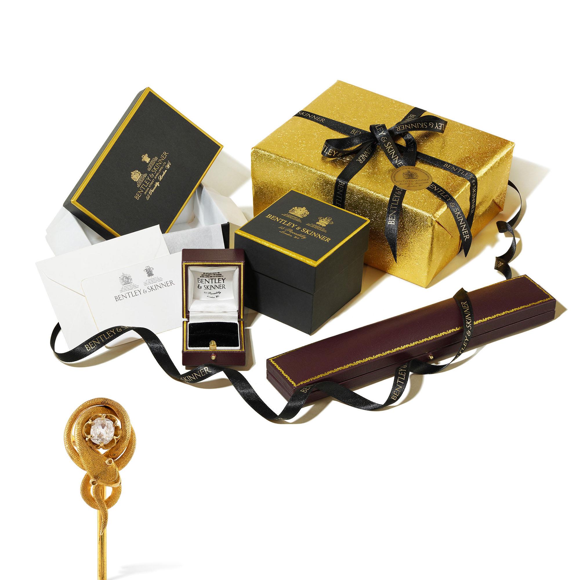 Viktorianischer Goldschlangen-Set aus Stick-Pin (Alteuropäischer Brillantschliff) im Angebot