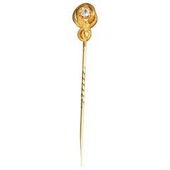 Pince à bâton en forme de serpent en or de style victorien