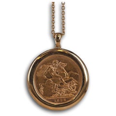 Pendentif et chaîne Victorian Gold Sovereign