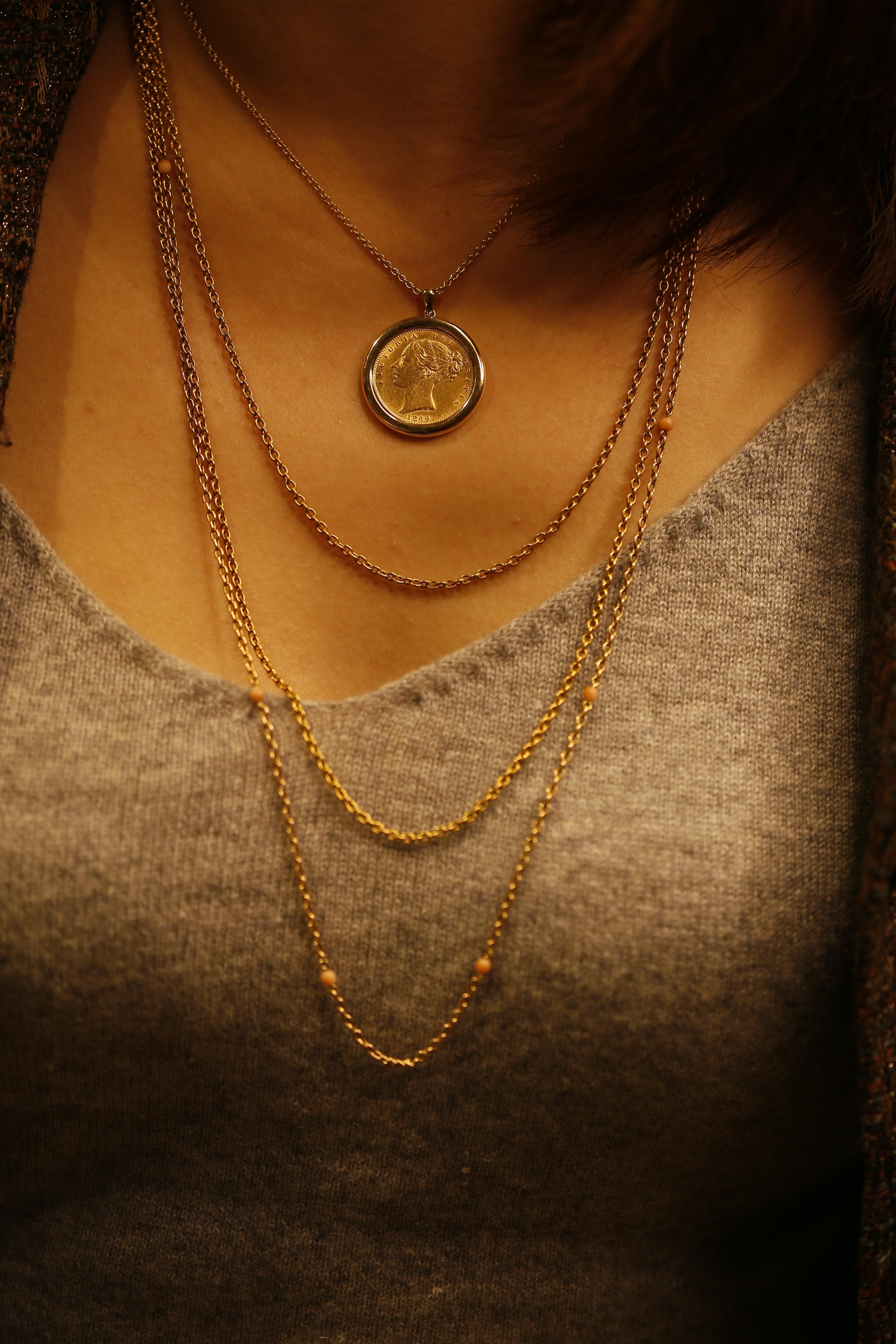 gold sovereign coin necklace