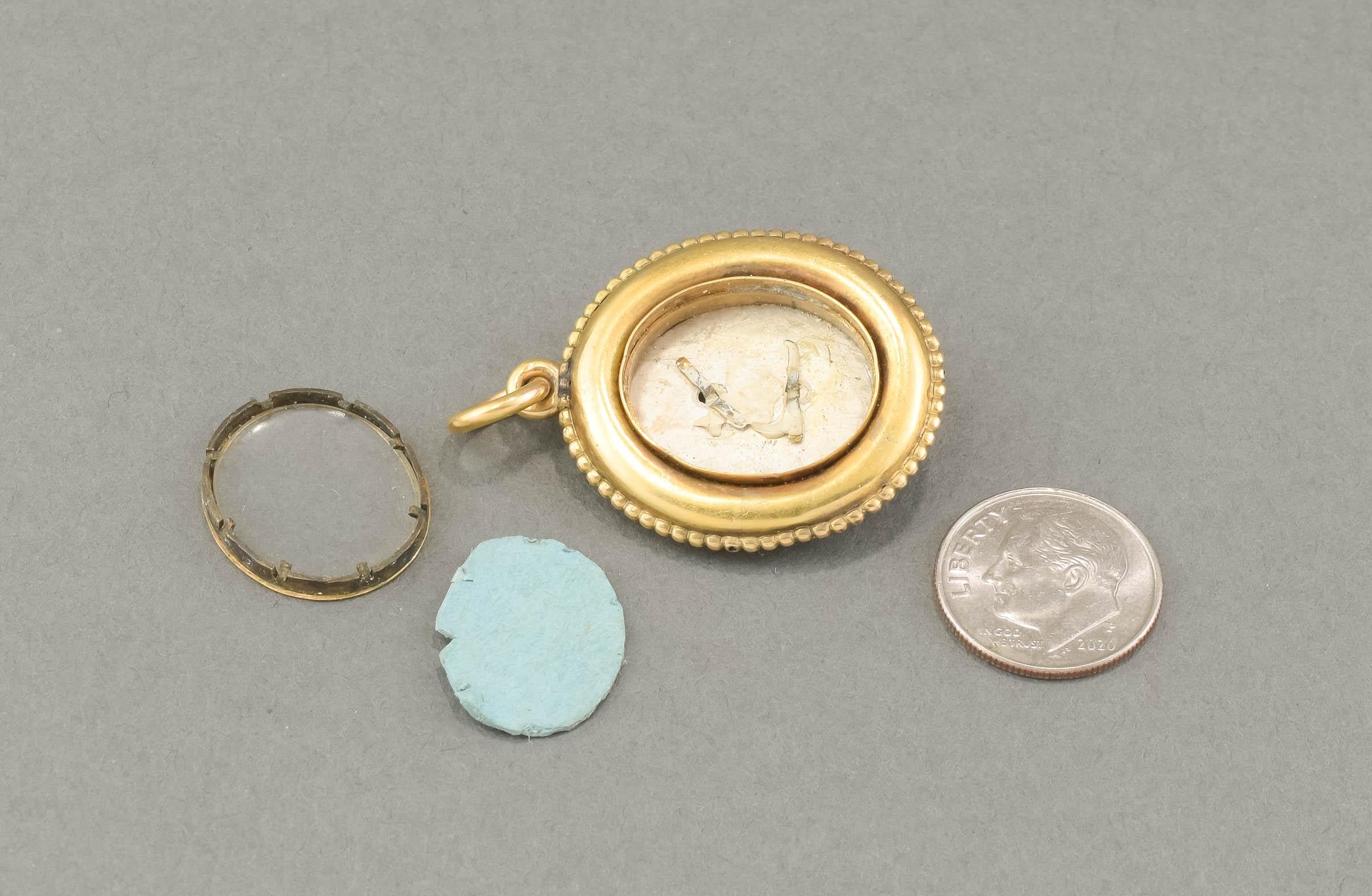 Victorian Gold Star Locket with Blue