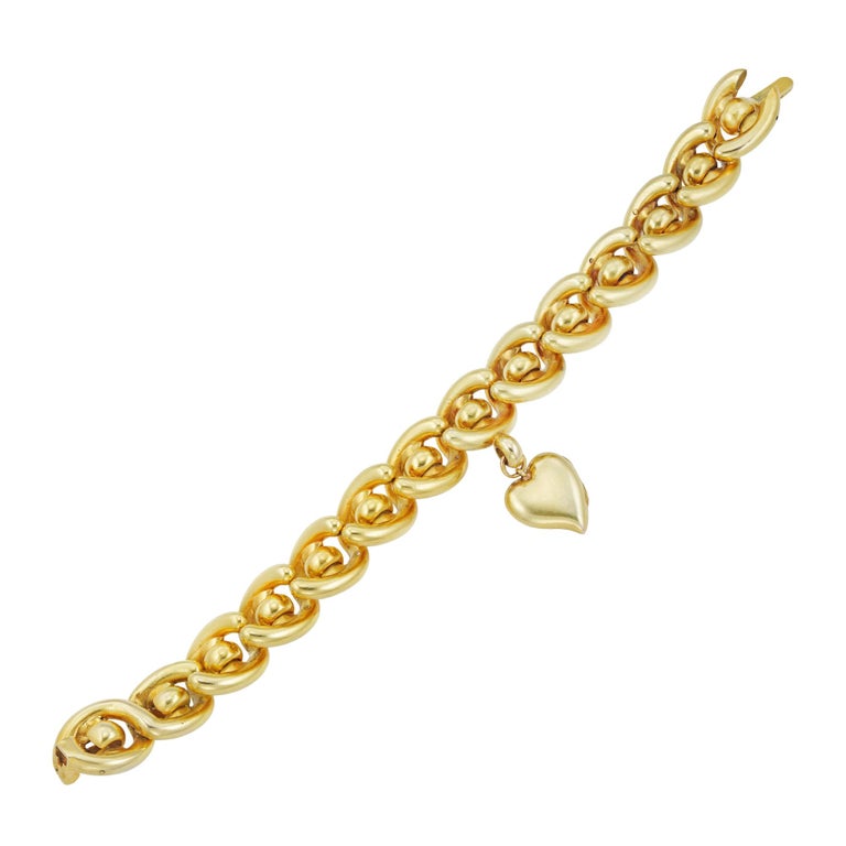 Victorian Gold Twist Bracelet with Gold Locket For Sale at 1stDibs