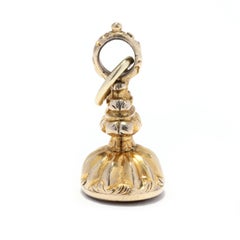 Victorian Gold Watch Fob, Citrine Watch Fob, Watch Fob Charm, 10K Gold