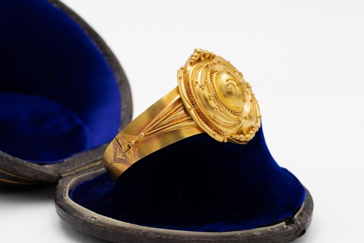 Viktorianisches goldenes Armband, Großbritannien, frühes 19. Jahrhundert. im Zustand „Gut“ im Angebot in Chorzów, PL