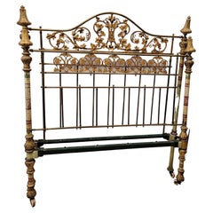 Antique Victorian Golden Bronze Bed, Poly Chrome Bronze