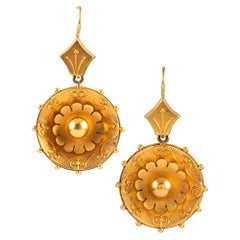Victorian Golden Medallion Earrings
