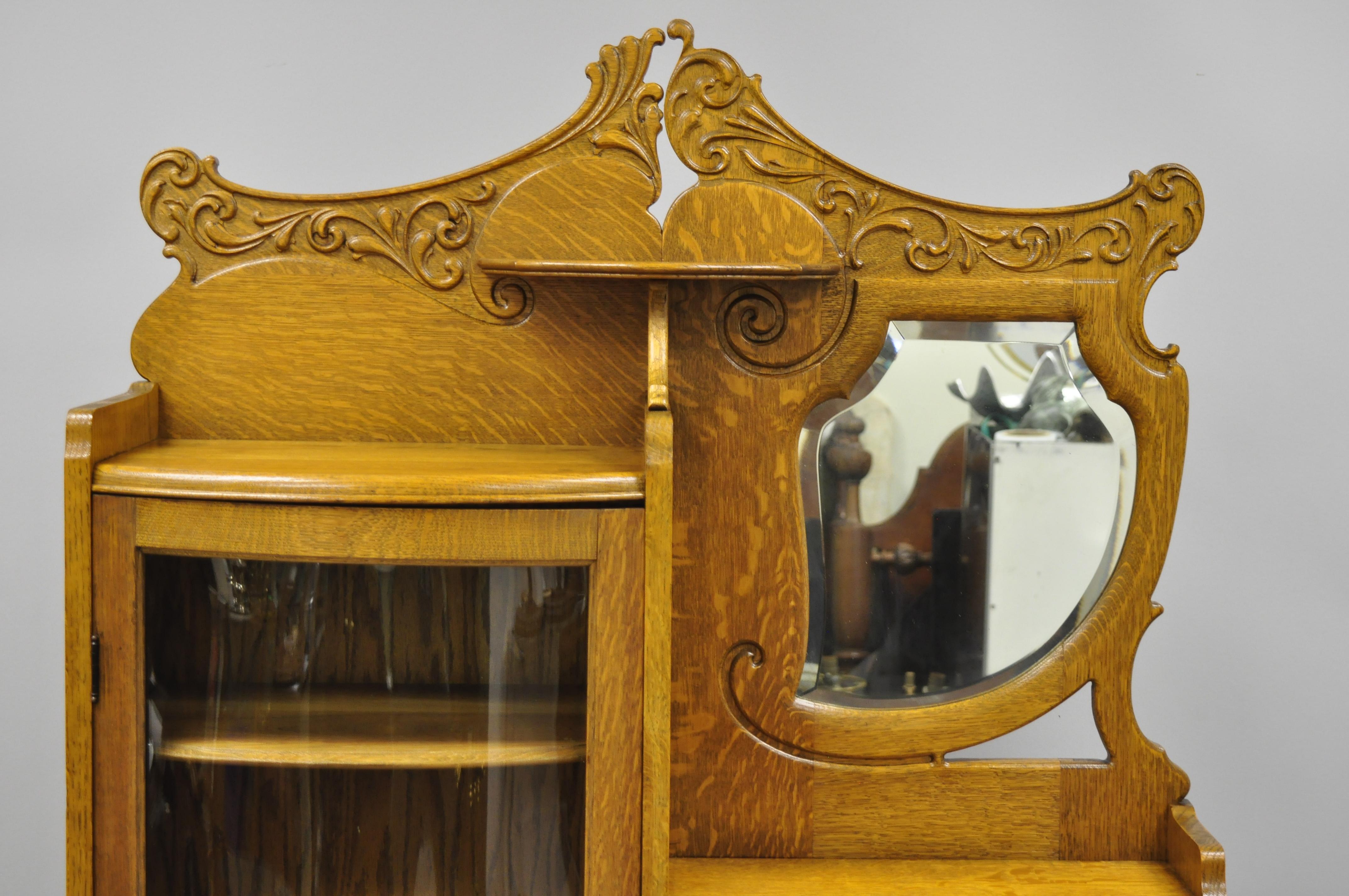 secretary desk with curio cabinet