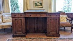 Victorian Golden Oak Swivel Pedestal Desk
