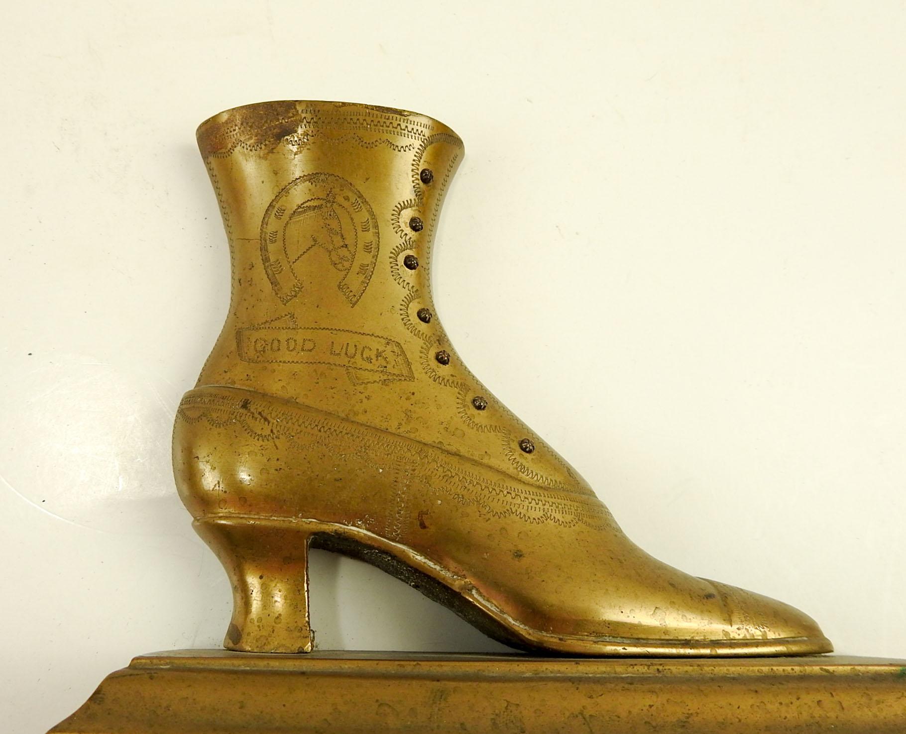 vintage brass boot