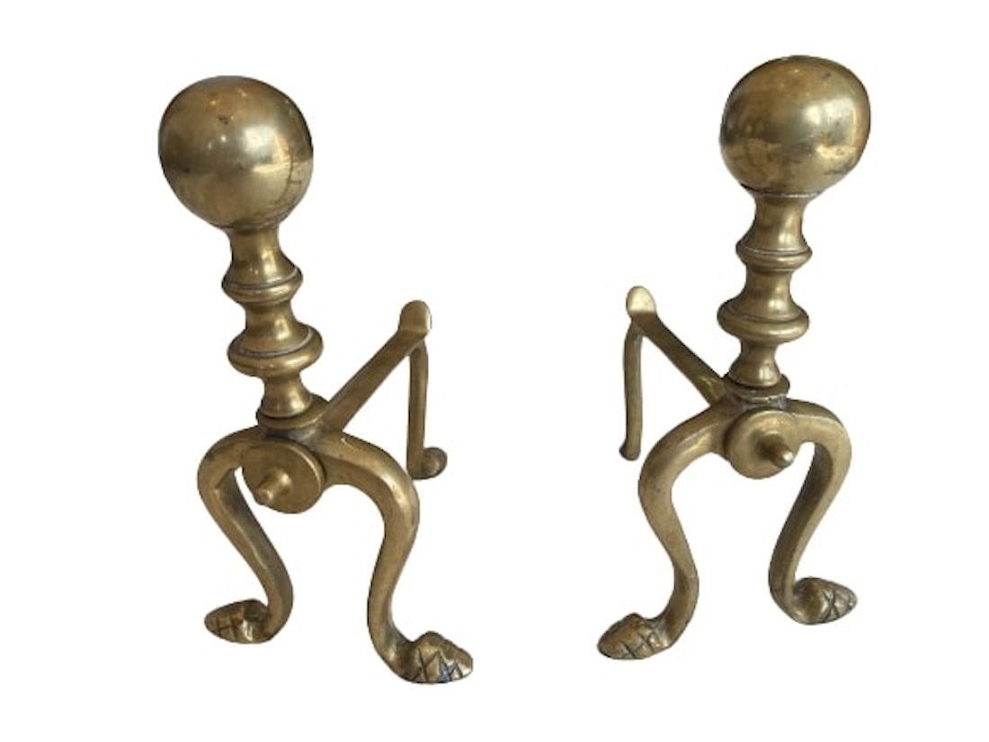 Victorian Gothic Ball Motif Brass Fire Companion Set, 19th Century For Sale 6