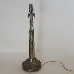 Victorian Gothic brass table lamp Day's Patent