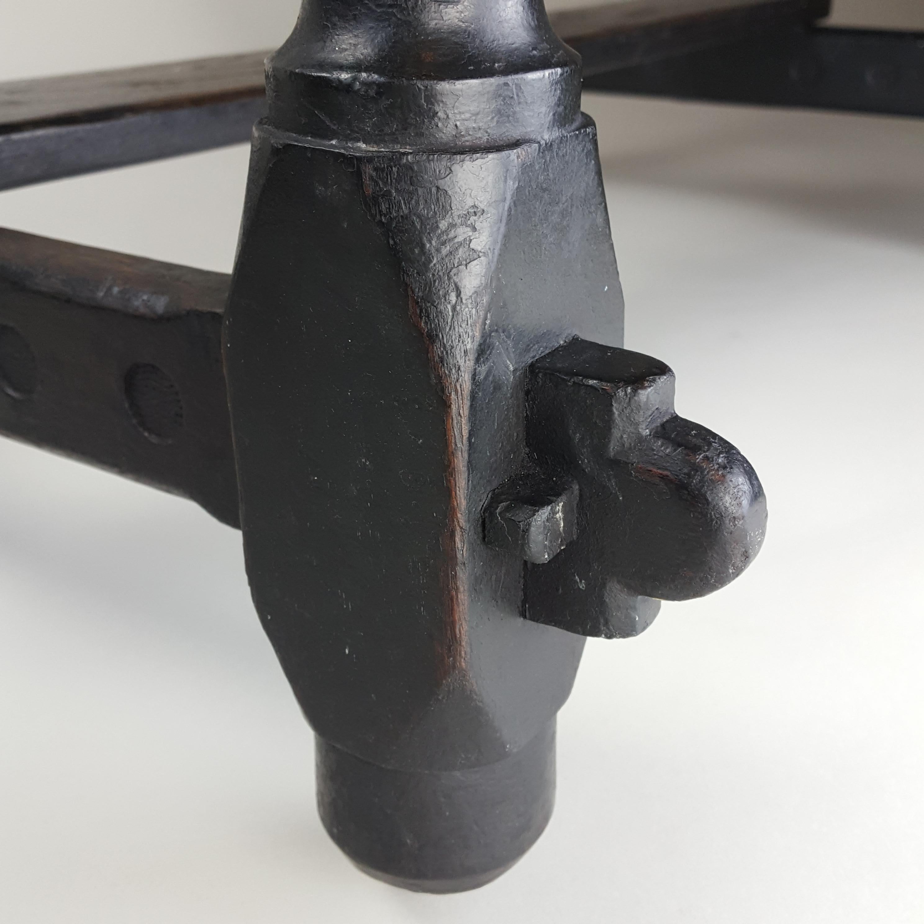 Victorian Gothic ebonised and parquetry table. In Good Condition For Sale In Tunbridge Wells, GB