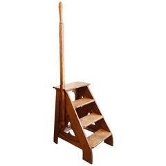 Victorian Gothic Oak Library Steps