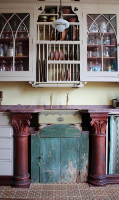 Victorian Gothic Revival Cast Iron Orangery Green House Pillars Console Table