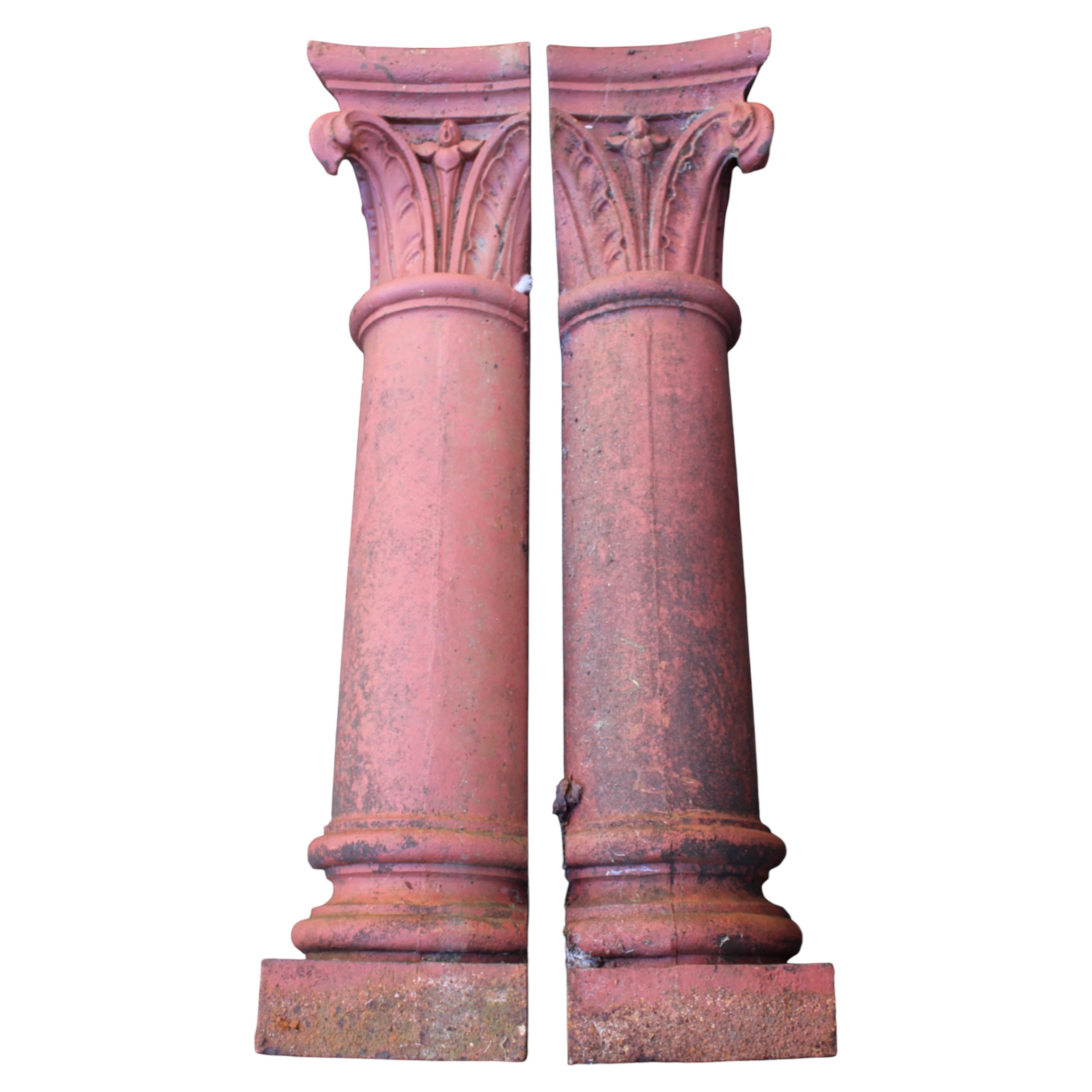 Victorian Gothic Revival Cast Iron Orangery Green House Pillars Console Table For Sale