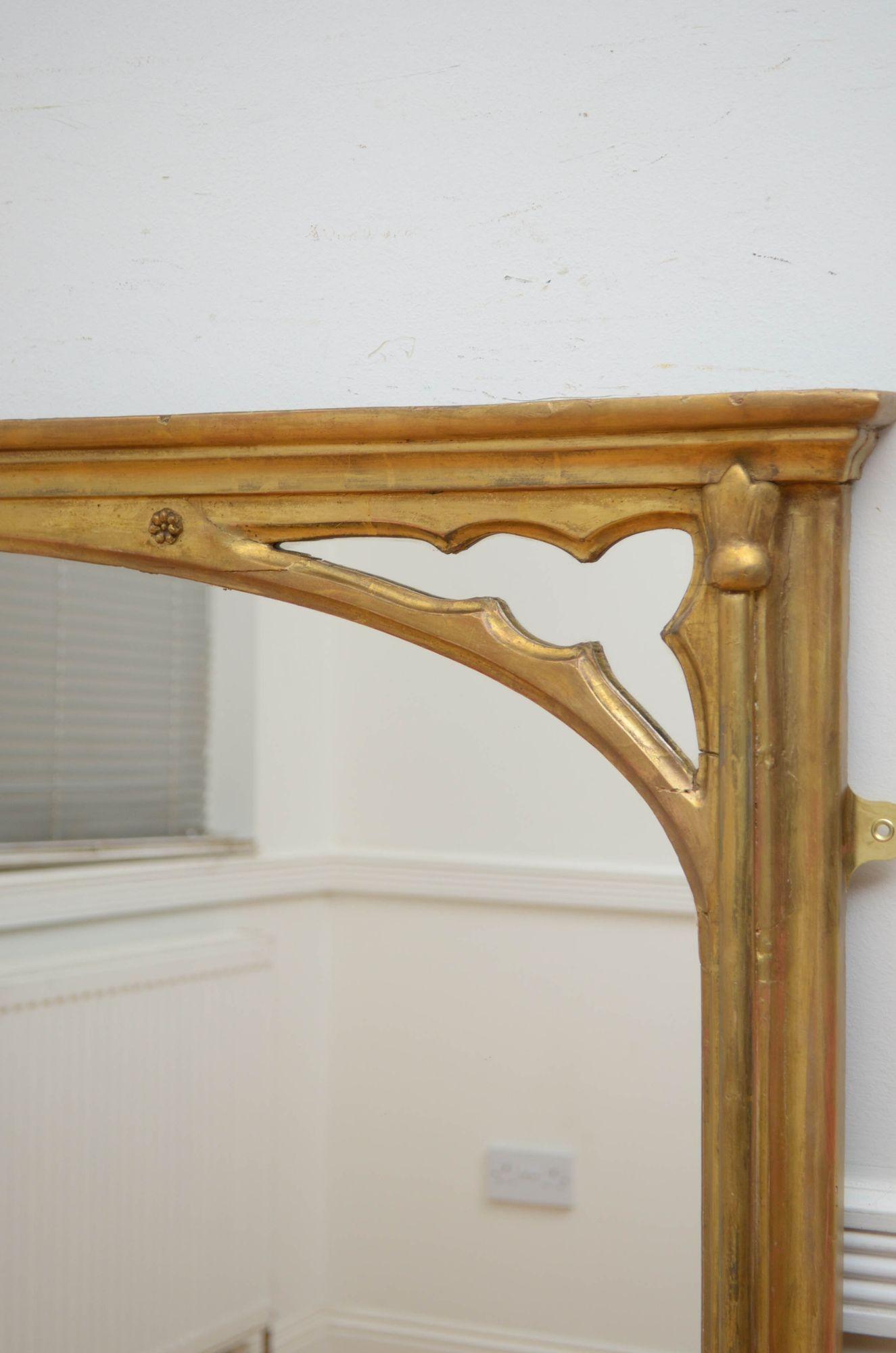 Victorian Gothic Revival Gilded Wall Mirror 3