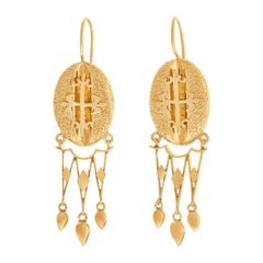 Victorian Gothic Revival Gold Earrings