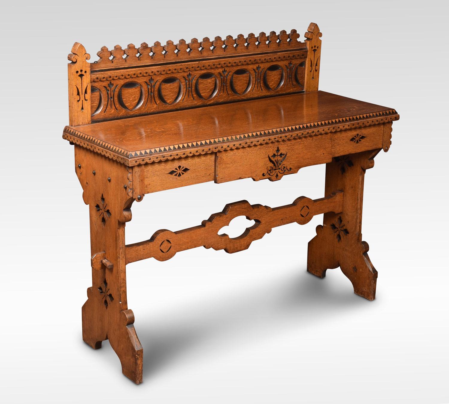 British Victorian Gothic Revival Hall Table in the Manner of Charles Bevan
