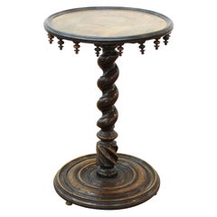 Victorian Gothic Revival Mahogany & Fruitwood Circular Center Table