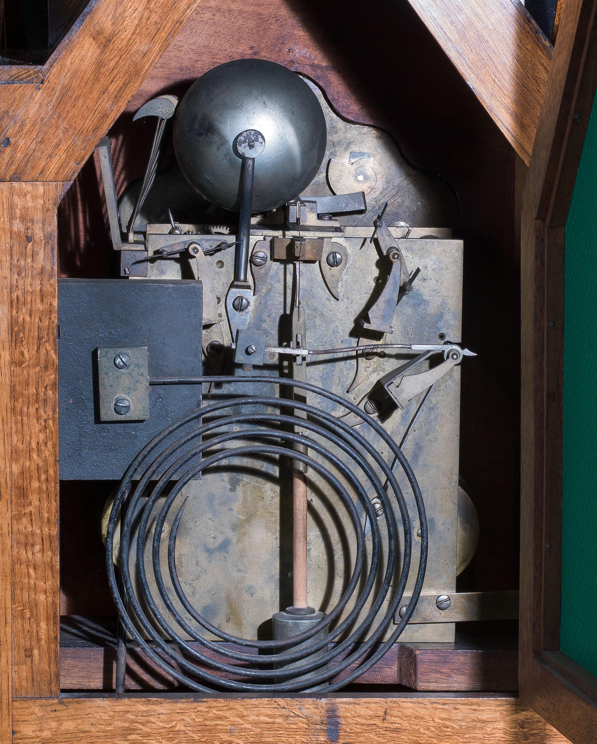 19th Century Victorian Gothic Revival Oak Clock 