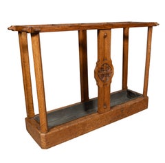 Victorian Gothic Revival Oak Umbrella Stand