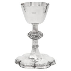 Victorian Gothic Revival Sterling Silver Chalice By Thomas Pratt & Sons London