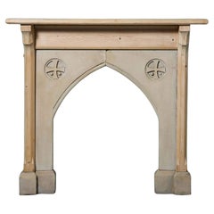 Victorian Gothic Style Pine & York Stone Fireplace