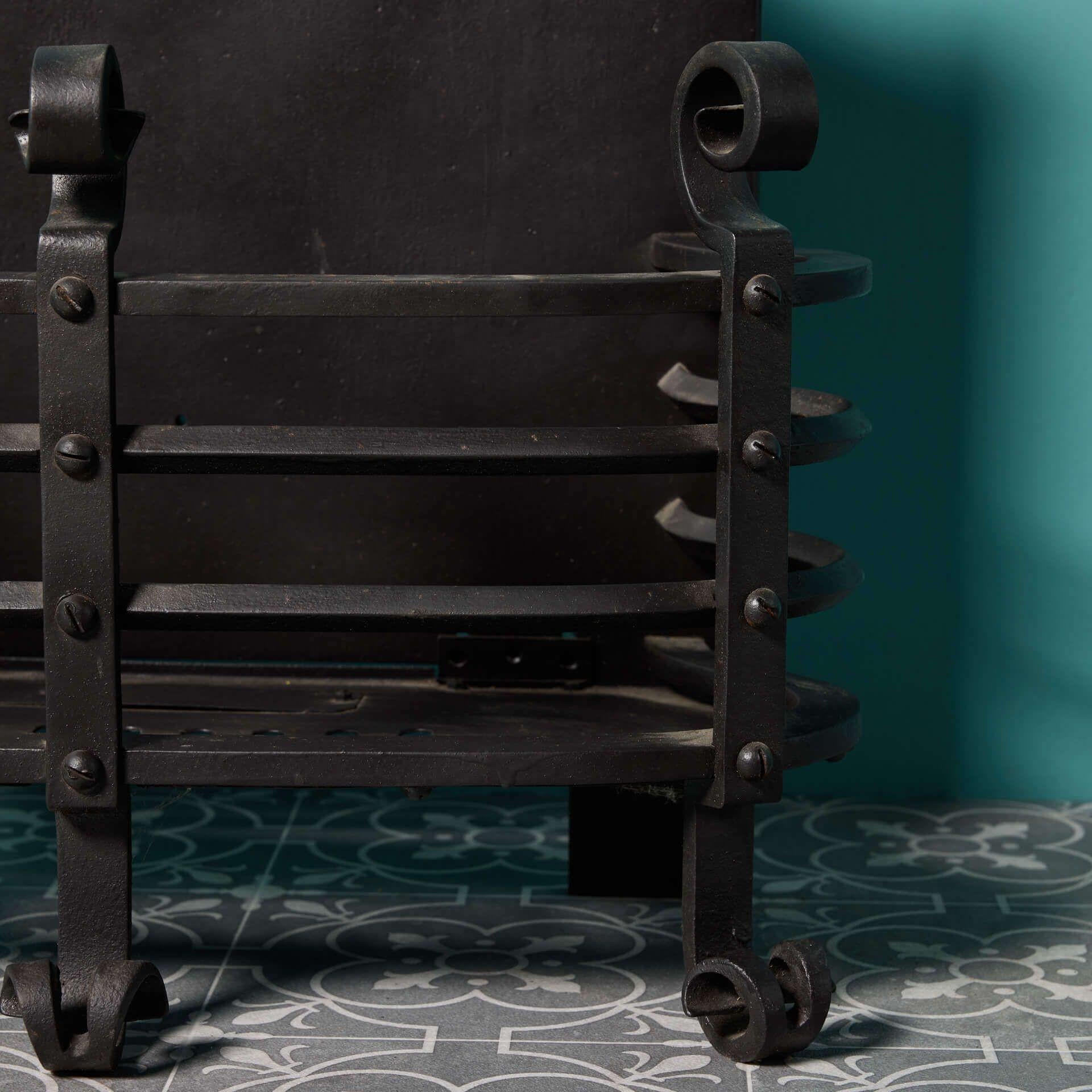 Gothic Revival Victorian Gothic Style Wrought Iron Fire Grate For Sale