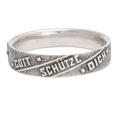 Victorian Gott Schütze Dich "God Protect You" Silver Bangle