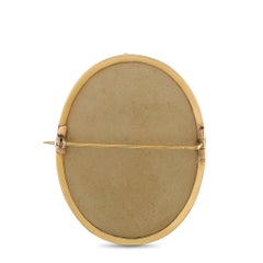 Victorian Grand Tour 18K Yellow Gold Lava Stone Cameo Brooch MF06-040626