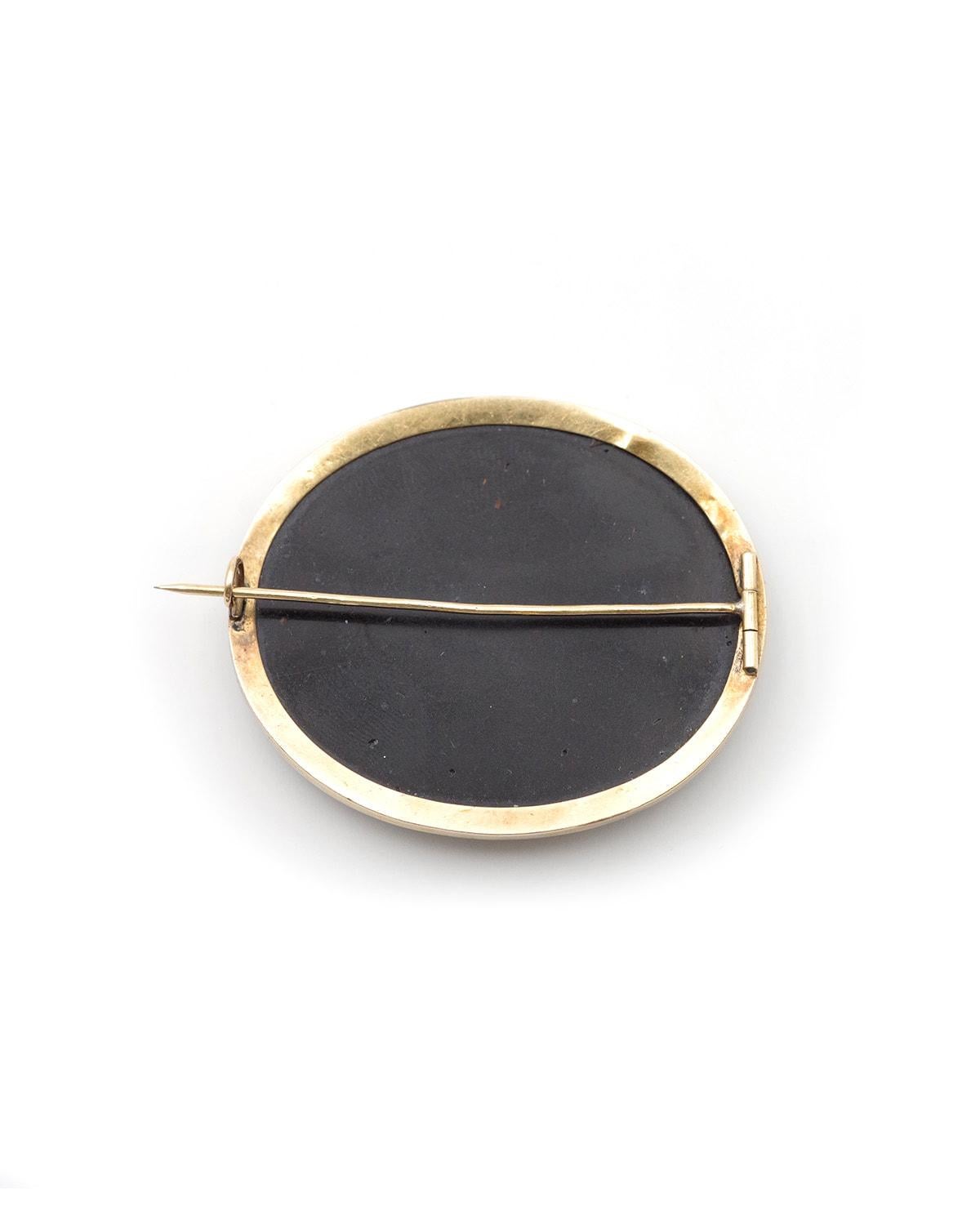 da uomo o donna Spilla vittoriana a micro mosaico Grand Tour in oro 18 carati, Colombe di Plinio in vendita