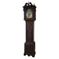 Victorian Grandfather Clock 1880 Carved Oak Longcase Whittington