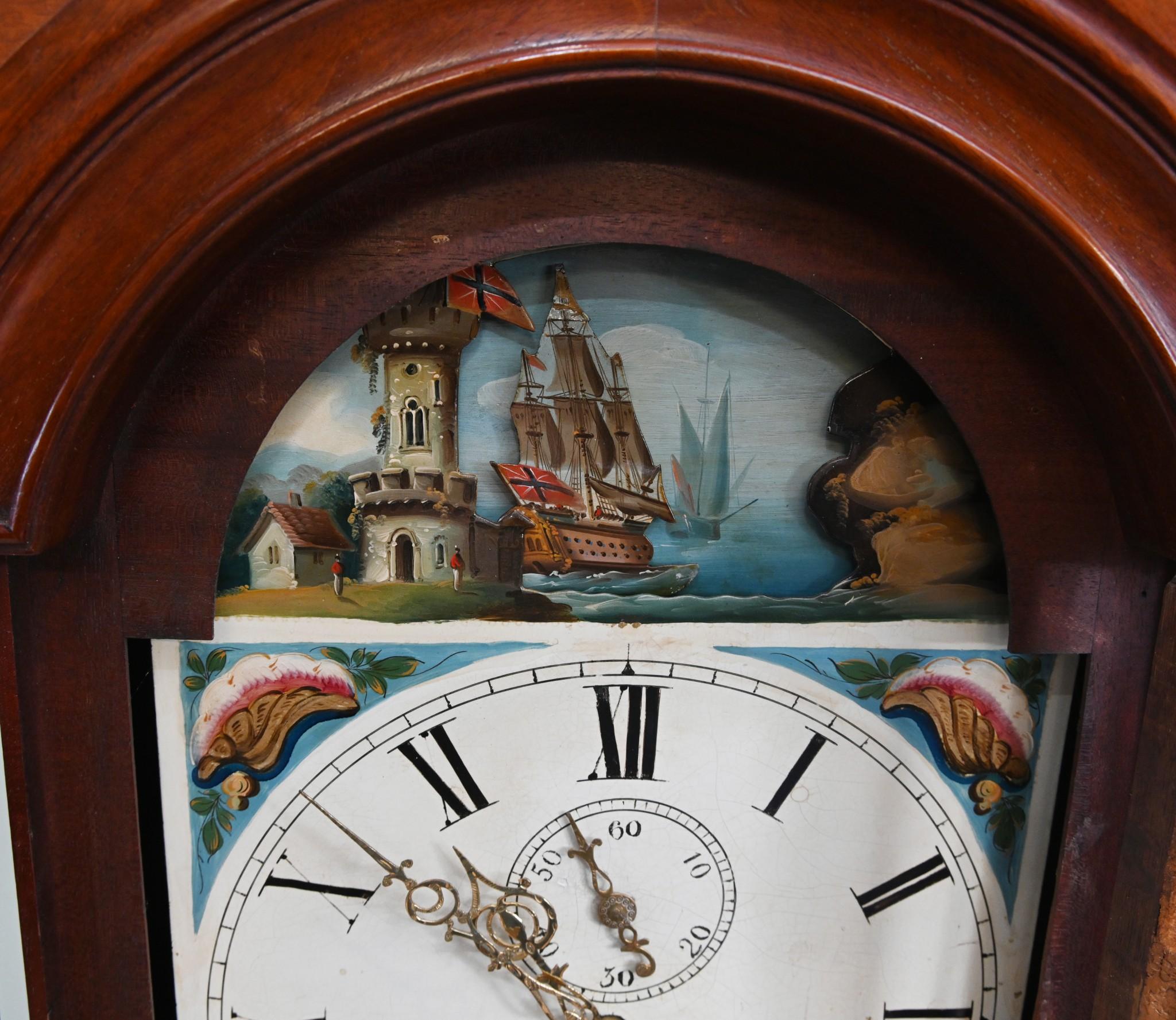 Victorian Grandfather Clock Long Case J Hardy Dorchester 1850 For Sale 6