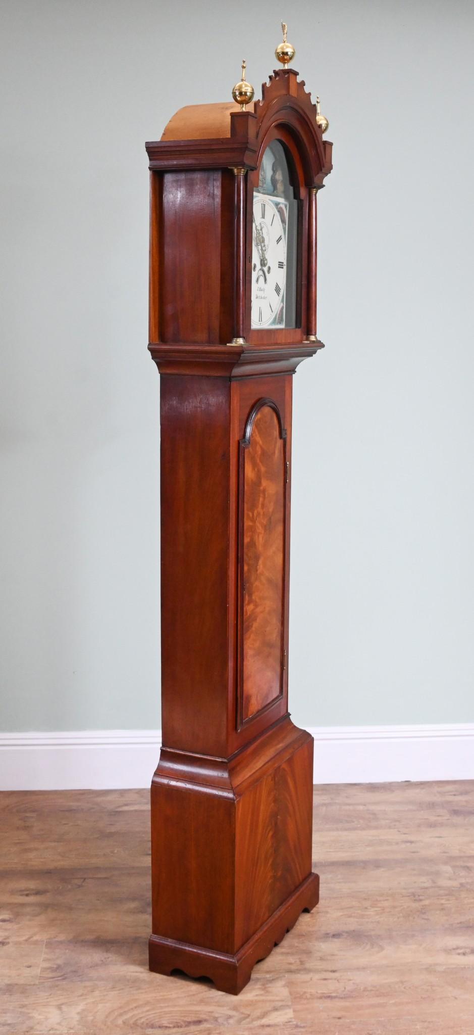 Mahogany Victorian Grandfather Clock Long Case J Hardy Dorchester 1850 For Sale