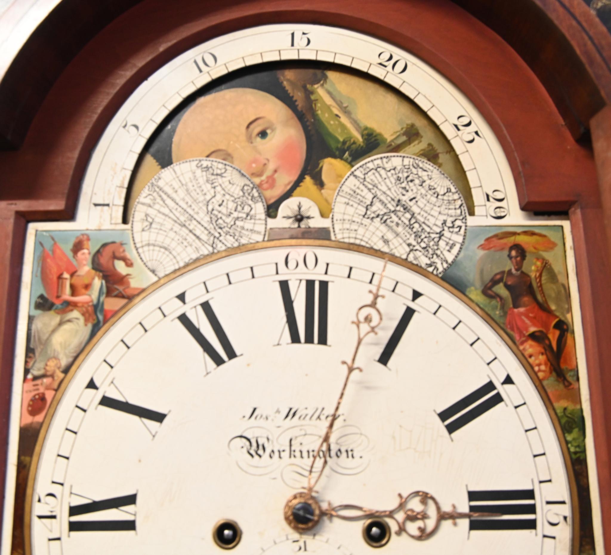 Victorian Grandfather Clock Longcase Josh Walker Workington 1820 6