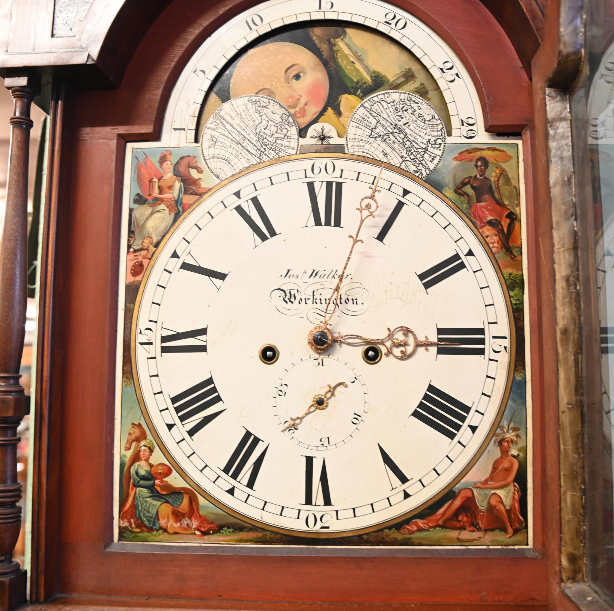 Victorian Grandfather Clock Longcase Josh Walker Workington 1820 8