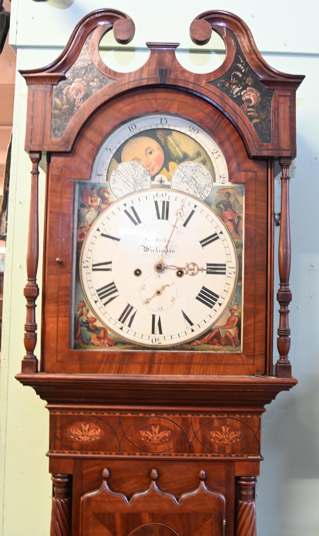 Mahogany Victorian Grandfather Clock Longcase Josh Walker Workington 1820