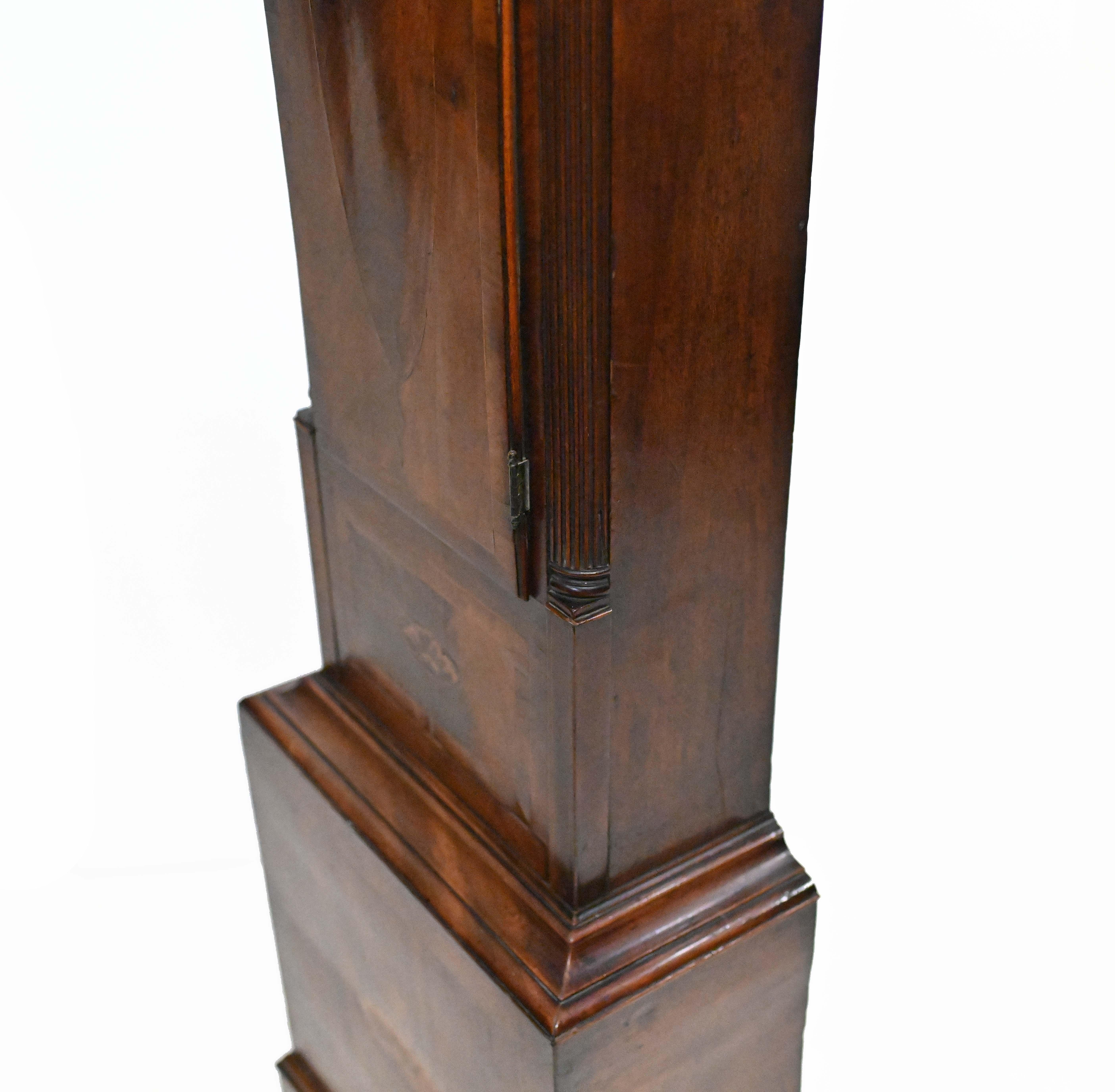 Victorian Grandfather Clock Longcase Mahogany Time Chime 1840 For Sale 3