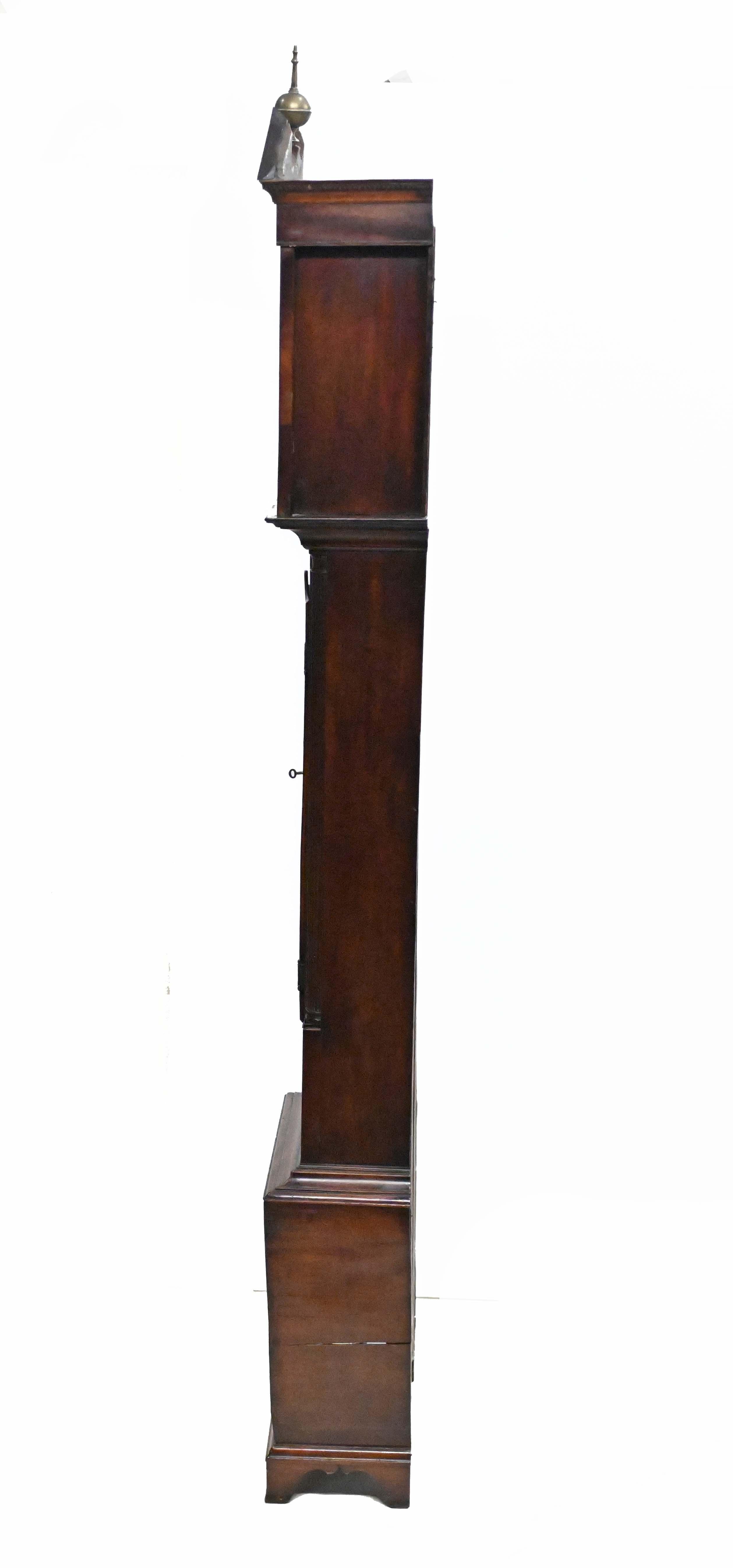 Victorian Grandfather Clock Longcase Mahogany Time Chime 1840 For Sale 4