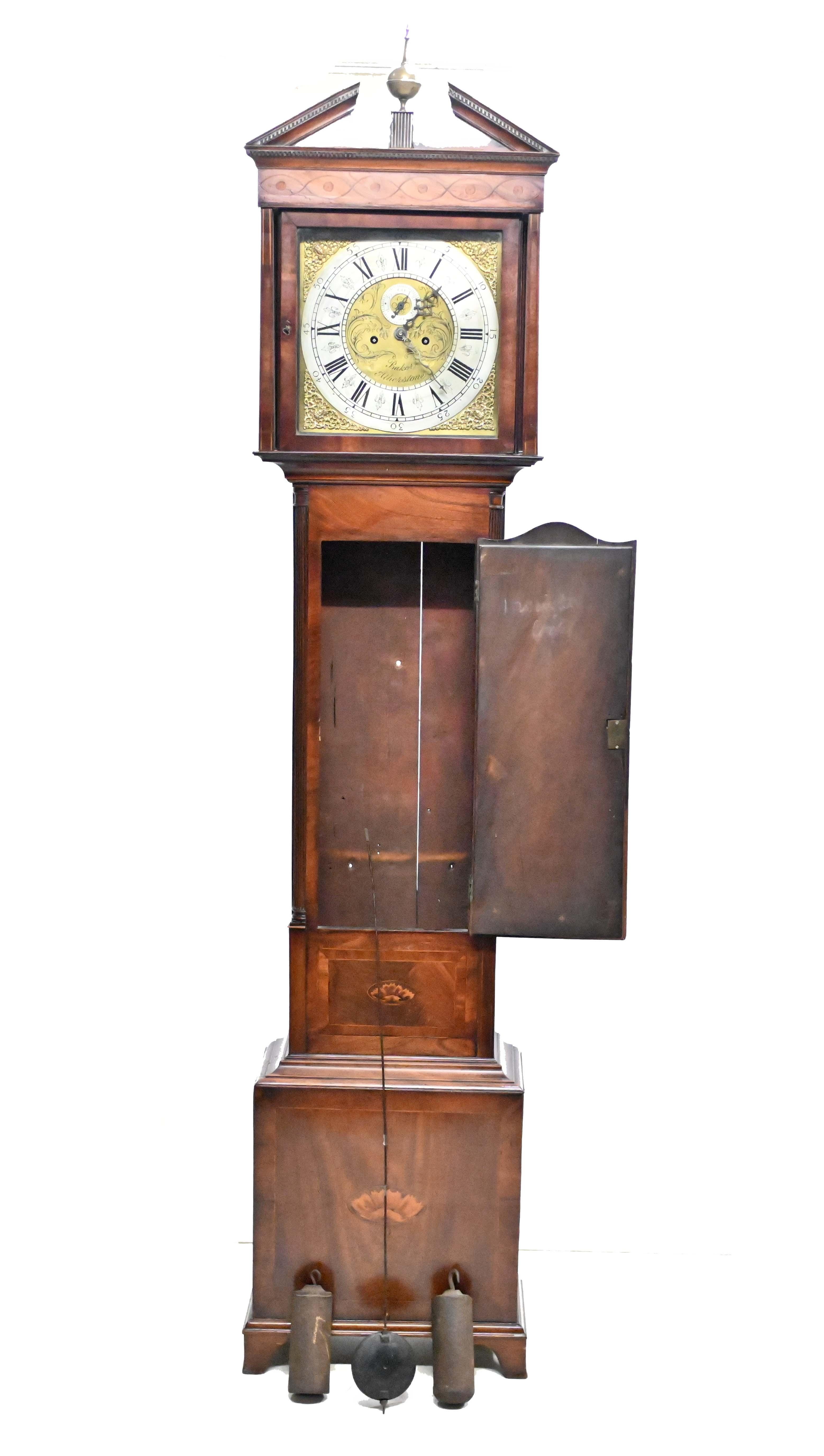 Victorian Grandfather Clock Longcase Mahogany Time Chime 1840 For Sale 6